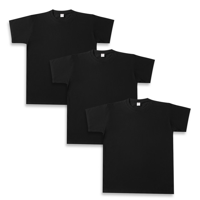 1+1+1 베이직 면 26수  라운드 반팔면티 3P세트 베이잉