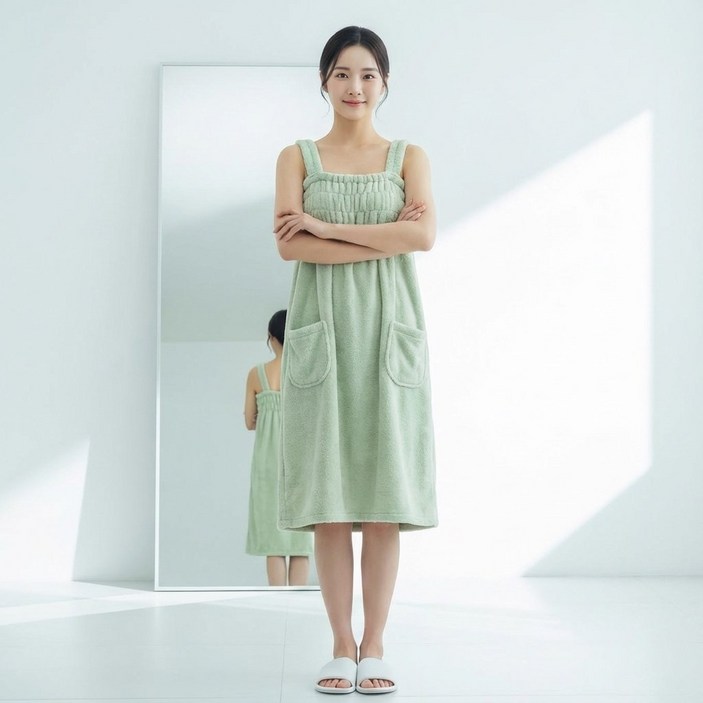 온빛홈 여성 샤워가운 목욕가운