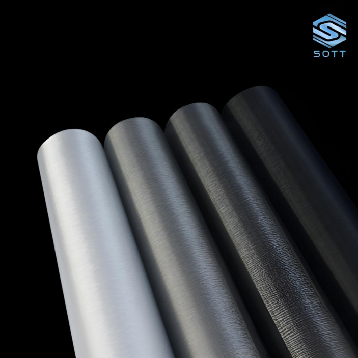 SOTT 프리미엄 3D 메탈 필름 랩핑 시트지, 1개, 블랙 폭5cm x 길이150cm