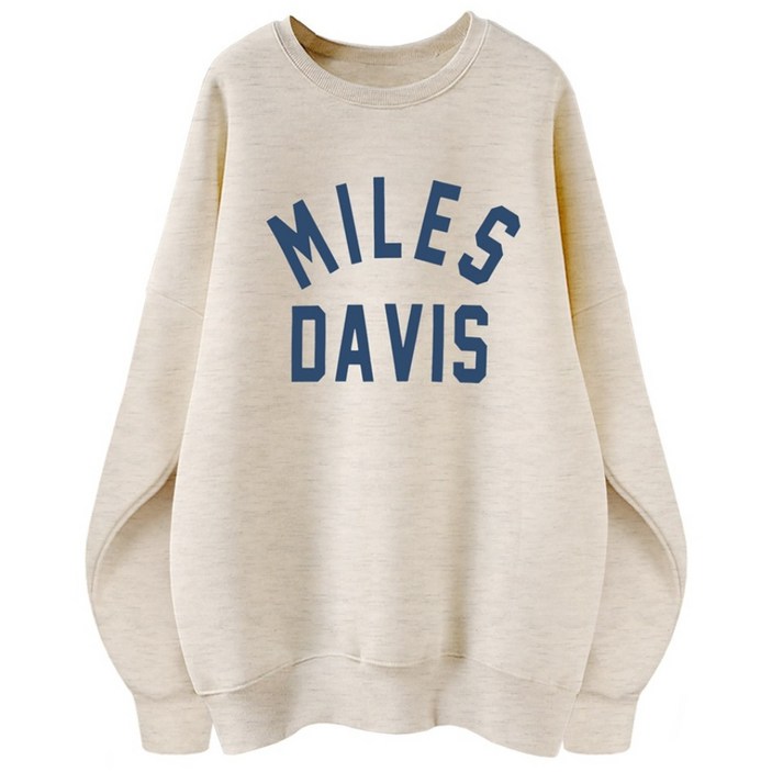 엠제이스타 남녀공용 오버핏 맨투맨 MILES 여성 여자 레터링 긴팔 티셔츠