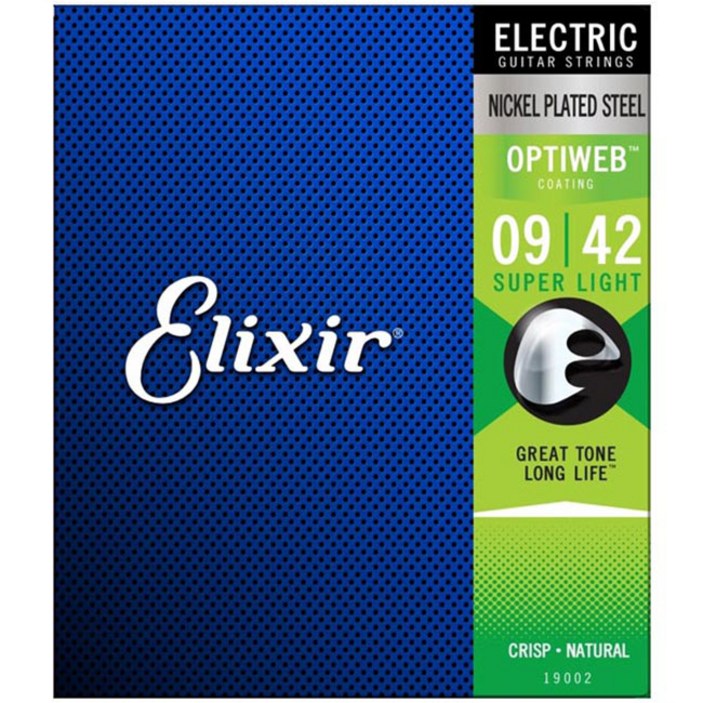 캐논데일슈퍼식스에보 공식수입정품<br>Elixir - OPTIWEB Electric Super Light / 옵티웹 일렉기타 스트링 009-042 (19002)