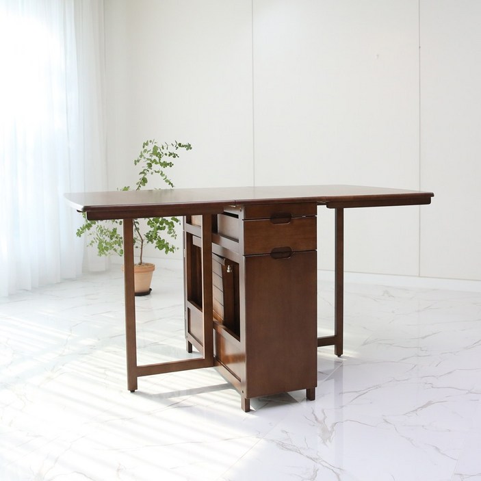 벤트리 벤느 원목 접이식 4인용 확장형 식탁 테이블 단품 (의자 미포함)