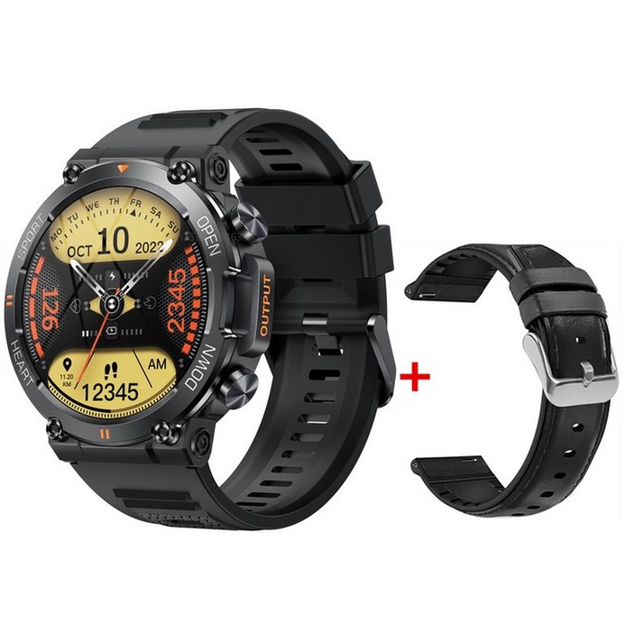 T-Rex 2 스마트워치 남성 야외 스포츠 블루투스 통화 스마트워치 여성 건강 모니터 손목 시계 피트니스 팔