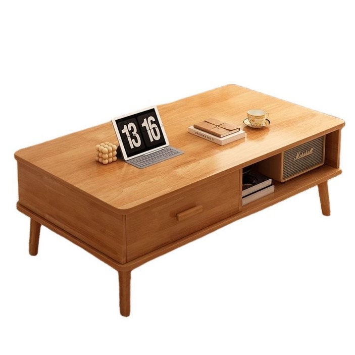 고무나무 소파 테이블 원목 티테이블 거실테이블 좌식 간이테이블(서랍 포함)