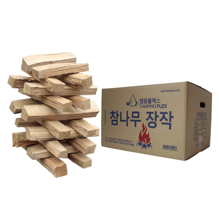 (캠핑플렉스) 참나무 장작 17~20kg 한박스 바베큐 장작 +마법가루 불꽃 불멍가루 (사은품증정), 1개