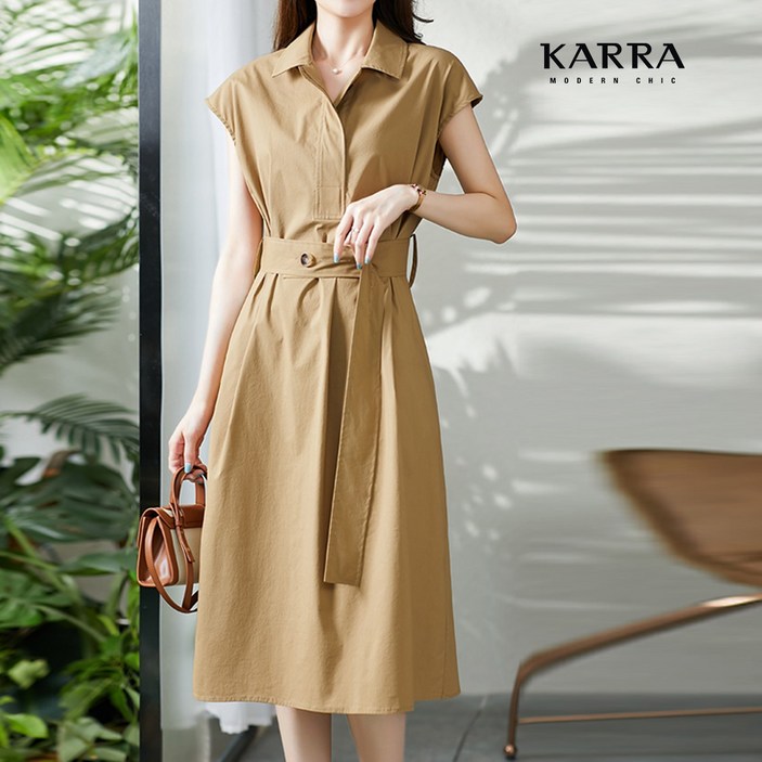 KARRA 커넥트캡소매원피스벨트SETKL5MOP001C