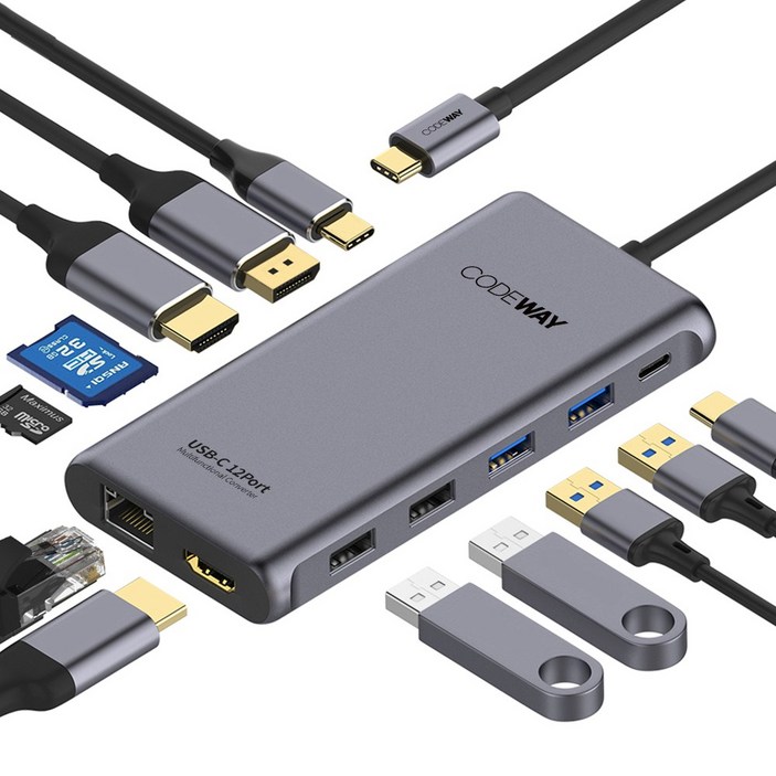 USB C타입 12in1 4K60Hz 노트북 멀티허브