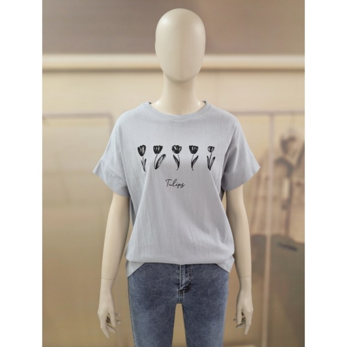 르샵  꽃프린팅 가오리핏 티셔츠 TN5TS712