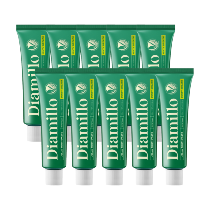 디아밀로 고불소 1450ppm 구취제거 치약 민티 브레스, 100g, 10개