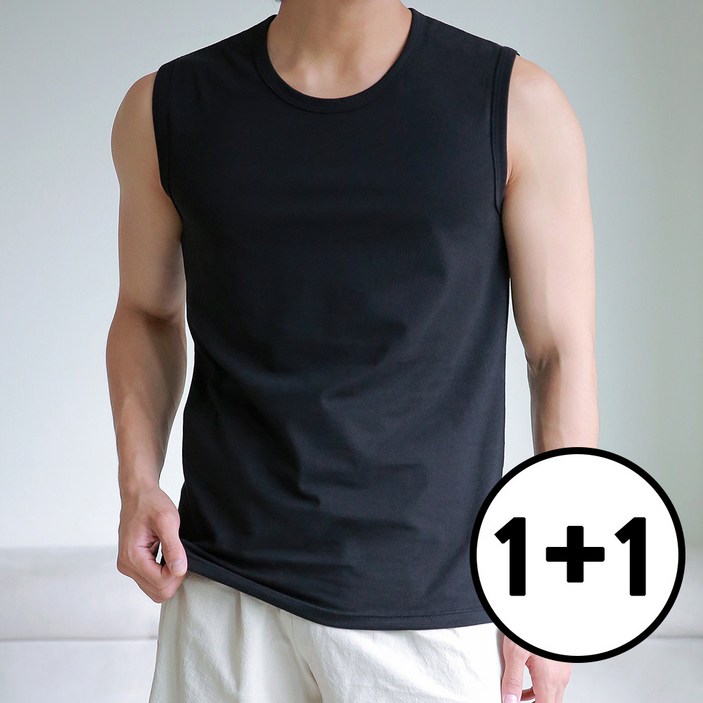 코튼 슬리브리스 머슬핏 빅사이즈 2장세트 L9XL