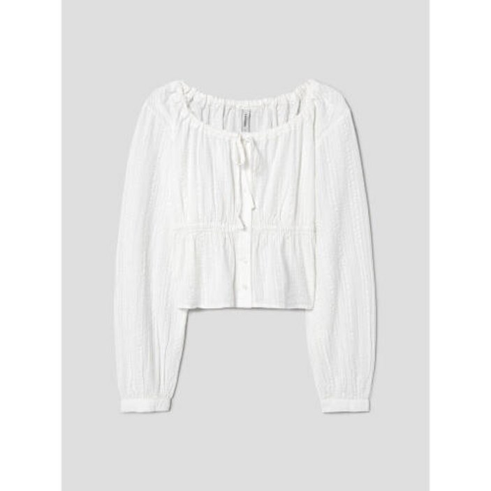 에잇세컨즈 8SECONDS 코튼 주름지 볼륨 블라우스 화이트 324464LY91 OXN895 KJV622