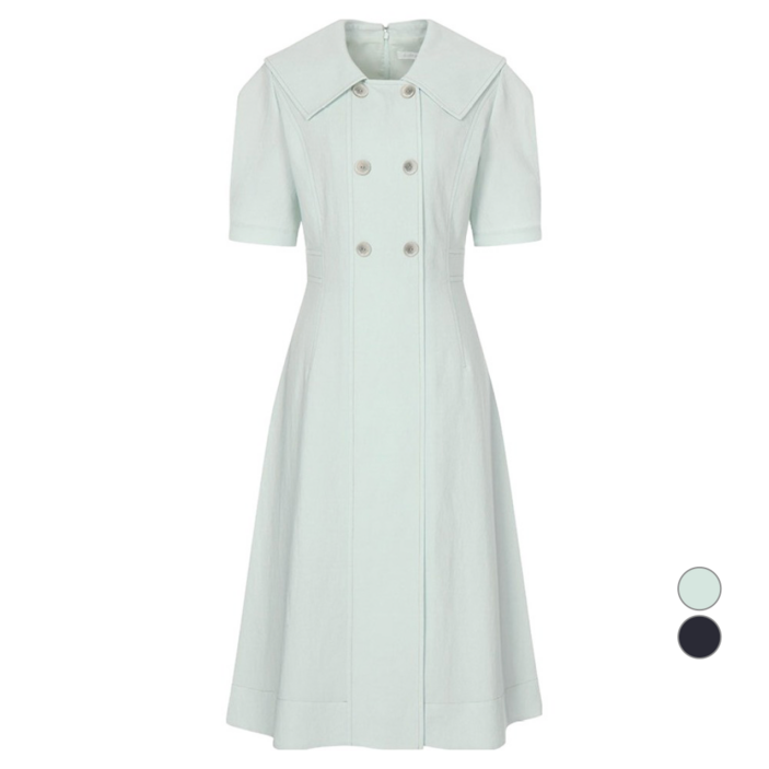 올리브데올리브 여성용 배색 스티치 롱 원피스