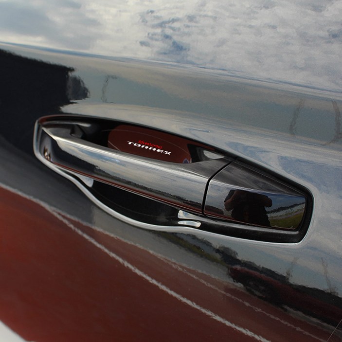 [비브랜드](와이앤유)로고 레터링 포인트 인쇄 투명 도어컵 손잡이 긁힘방지 스티커 보호필름 토레스 호환