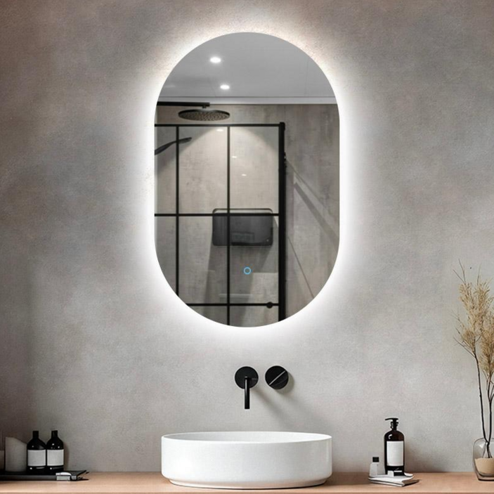 인퍼시스 노프레임 간접조명거울 욕실거울 화장대 LED 터치스위치, 03. 코지 LED 조명 타원형 거울