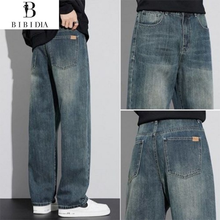 비비디아 Bibidia 2025 봄 가을 신상 남성 일자핏 데님팬츠 남성 일자 청바지 빅사이즈 청바지 M5XL5463