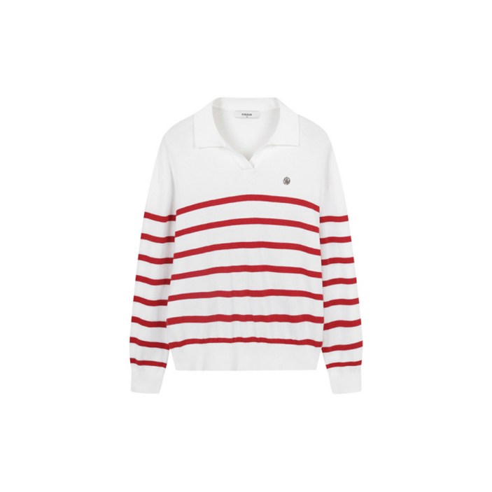 폴햄 여성용 슬릿 오픈 카라 스웨터