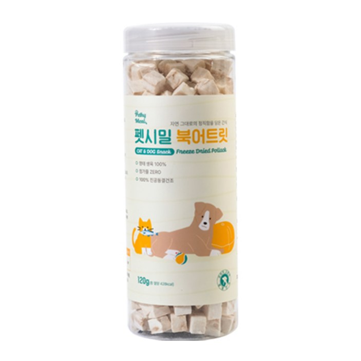 펫시밀 저염분 북어트릿 동결건조 강아지 고양이 동물병원 입점간식, 명태, 120g, 1개