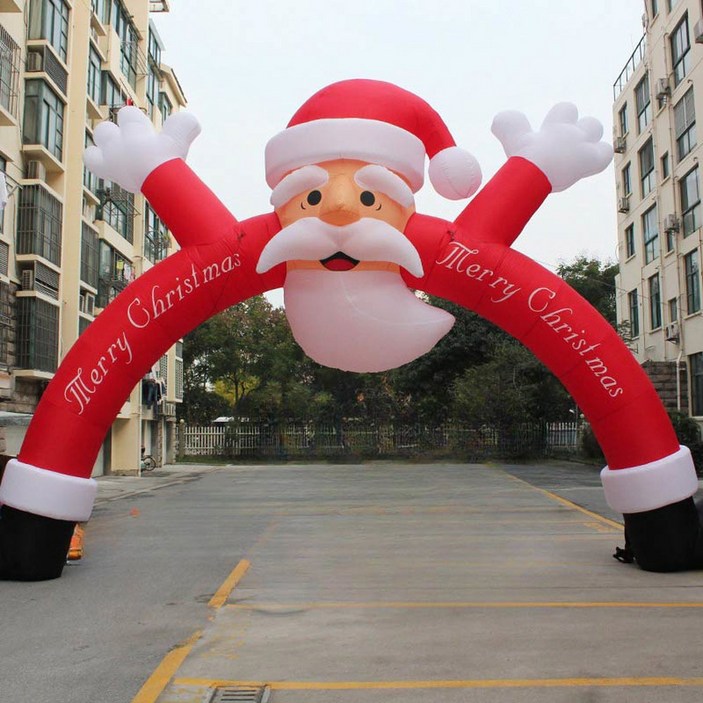 벽타는 산타 풍선 크리스마스 포토존 조형물 산타클로스흰색가방2m 에어산타 모델 줄타는