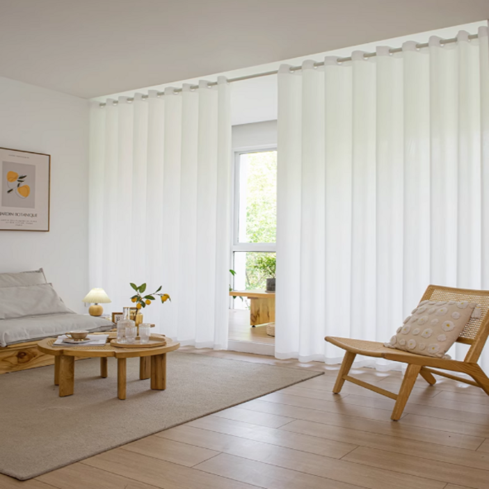 에스앤비코리아 비침없고 이음선없는 도톰 차르르 호텔식 아일렛형 쉬폰 커튼