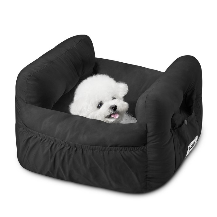 멍뭉스 강아지 더블범퍼 카시트, 블랙, 1개