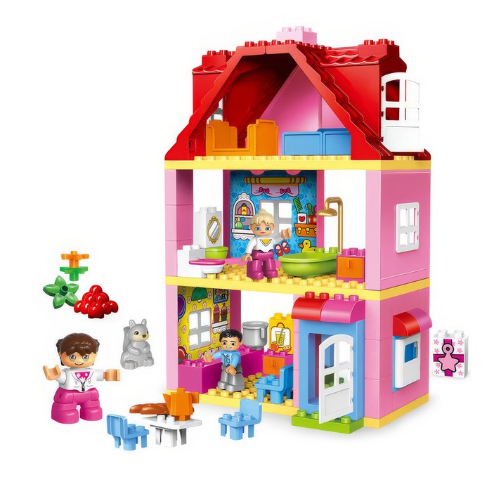 블록피아 키드두 블록 행복한 우리집 레고 듀플로 호환 유아 블럭, 1개