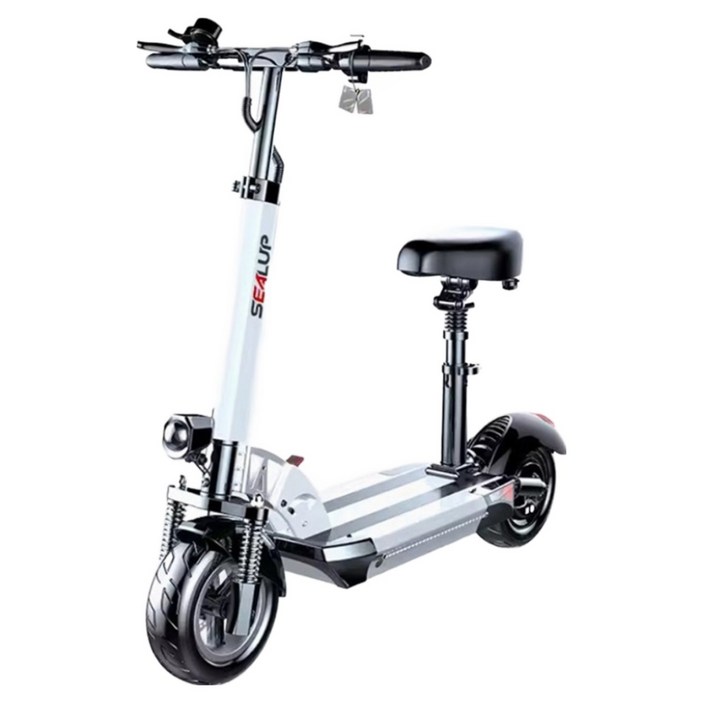 E-Motion 접이식 전동킥보드 앉아서 전기킥보드 성인킥보드 퀵보드 대리운전 성인용, 1개, 화이트, 1.36V 10AH 30~40km