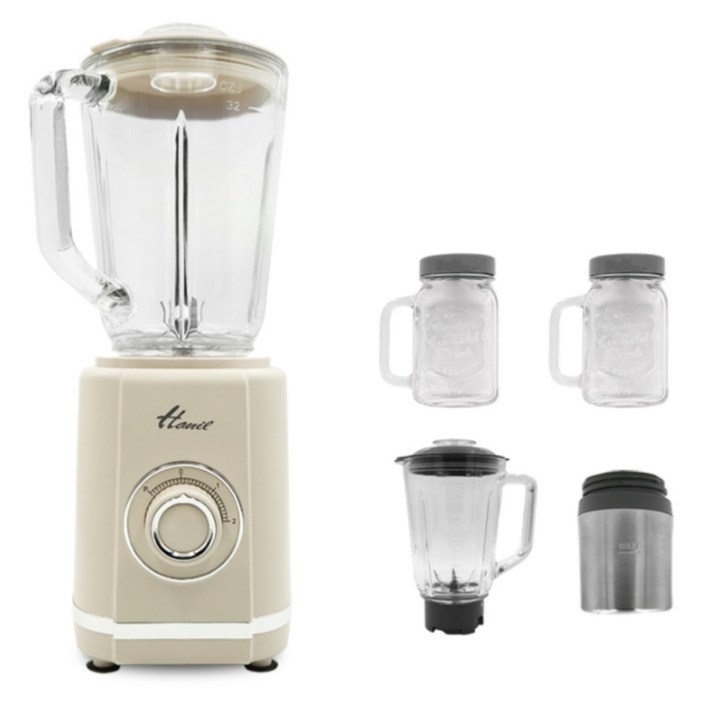 한일 올인원 블렌더믹서기 글라스 다용도 고속 믹서 분쇄기, 베이지