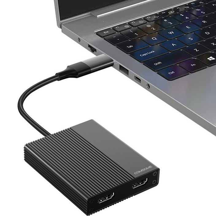 컴썸 HDMI 4K 외장 그래픽카드 맥북 듀얼모니터 USB 멀티허브 CT21P, 블랙 컴썸 HDMI 4K 외장 그래픽카드 맥북 듀얼모니터 USB 멀티허브 CT21P, 블랙