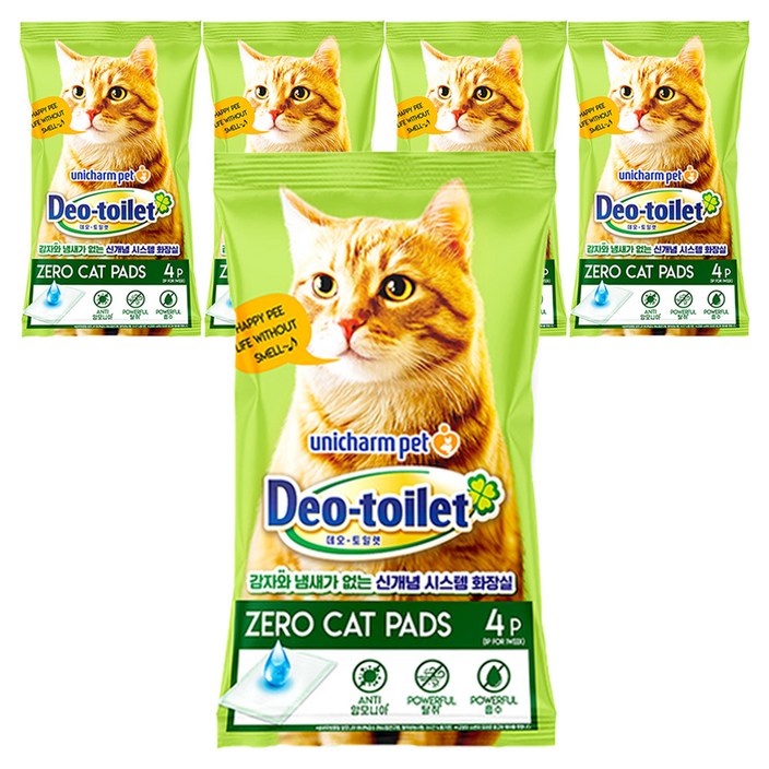 유니참데오토일렛 감자  냄새 Zero 고양이 패드 4p