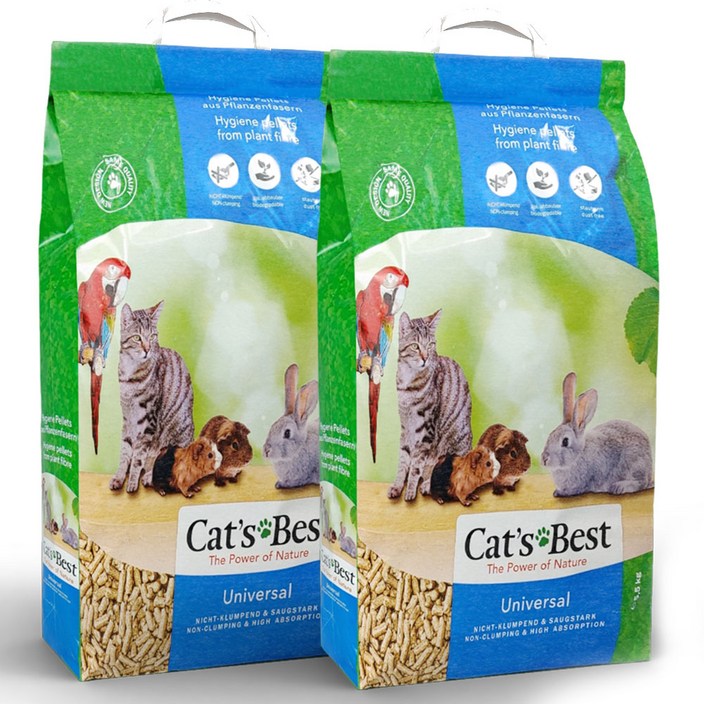 캣츠베스트 반려동물 우드펠렛 고양이모래 유니버셜리터, 5.5kg, 2개, 무향
