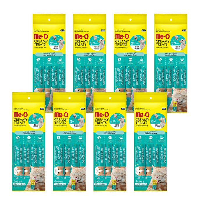 MeO 크리미 짜먹는 고양이 간식, 참치, 60g, 8개