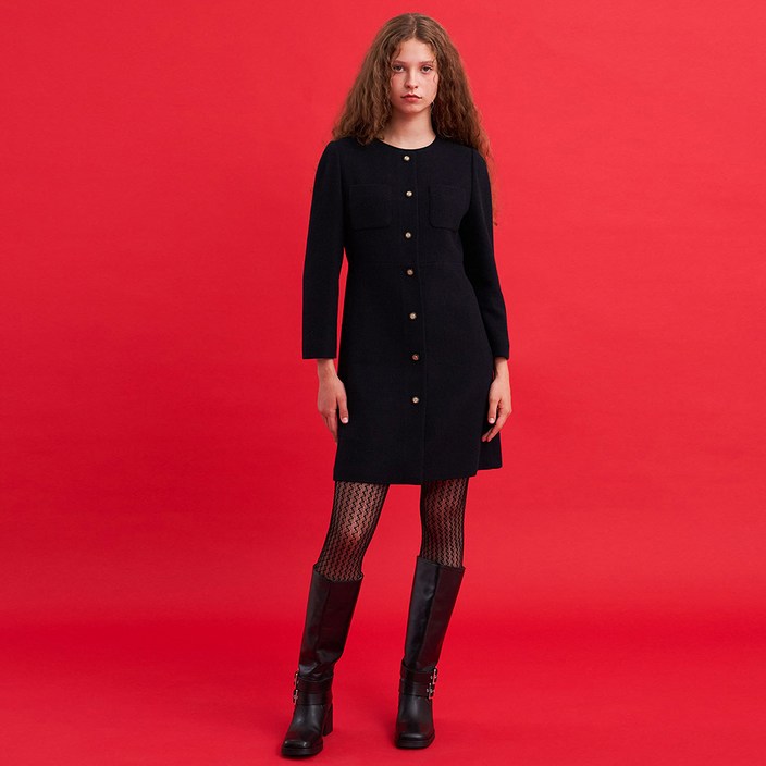 올리브데올리브 여성용 단추 포인트 장식 원피스