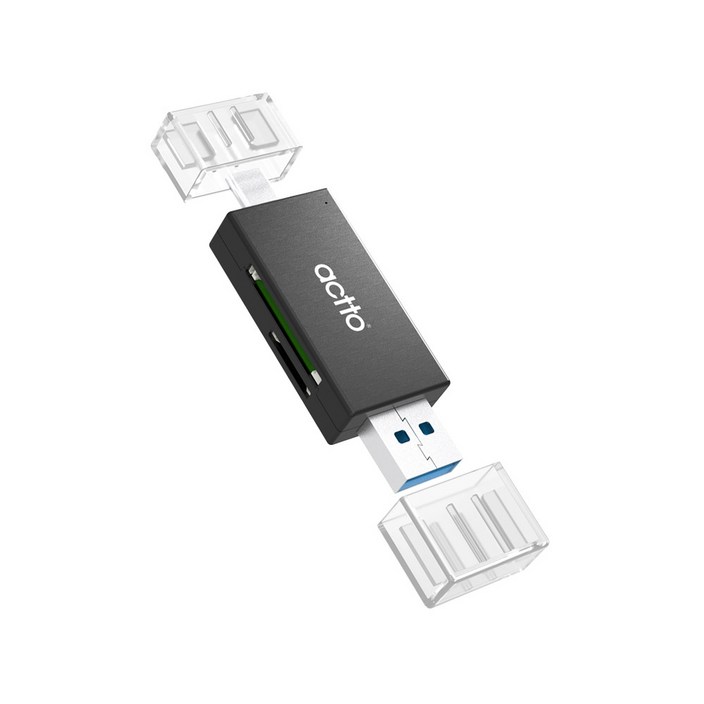 엑토 TF SD카드 USB 3.2 C타입 듀얼 OTG 멀티 카드리더기, OTG10, 블랙