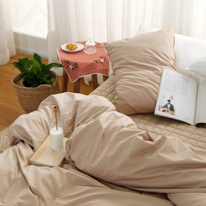 플레인 순면 이불커버 광목 30수 저자극 홑겹 사계절 4colors S D Q