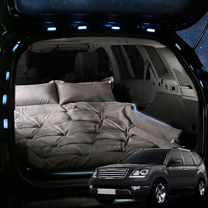 SUNCARMAT 모하비 더마스터 스웨이드 에어매트 트렁크 바닥 매트 자동충전 차량용 차박 캠핑 튜닝