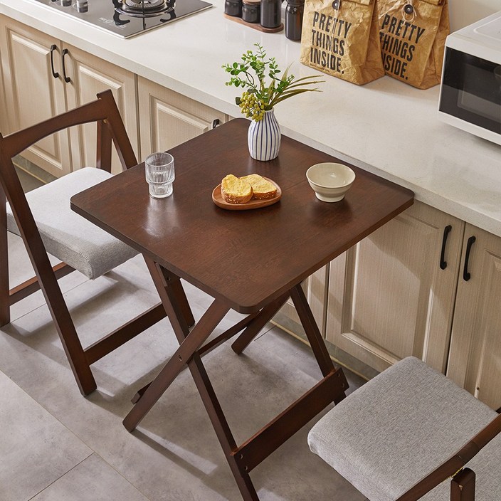 에코소라노 가정용 접이식 다용도 원목 테이블 수납 원목 식탁