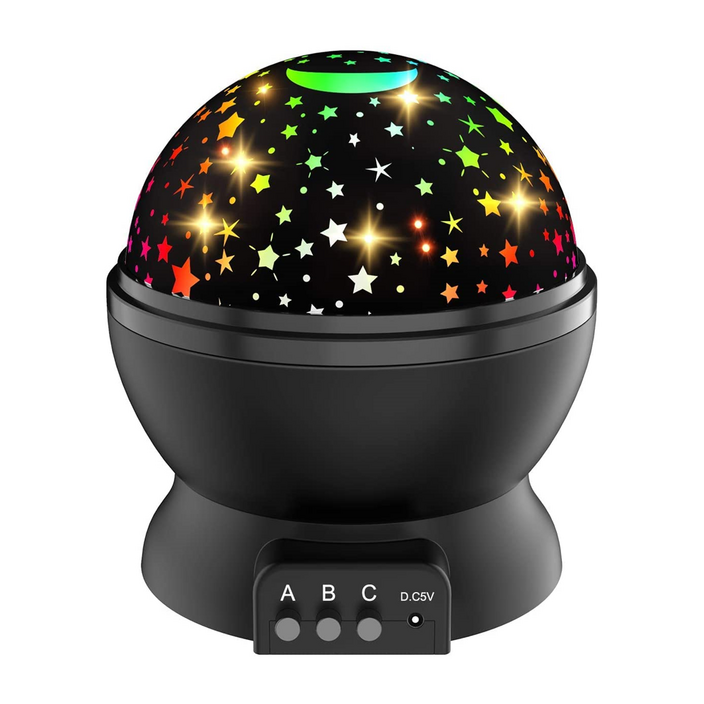 LED 스타라이트 무선 무드등 우주 별 달 파티 인테리어 조명 크리스마스 감성 무드등 USB 케이블 포함, 블랙