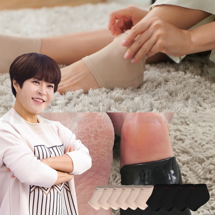 [인포벨 홈쇼핑]말랑말랑 조혜련 뒤꿈치 힐링 풋패드 실리콘 보습 양말 각질제거