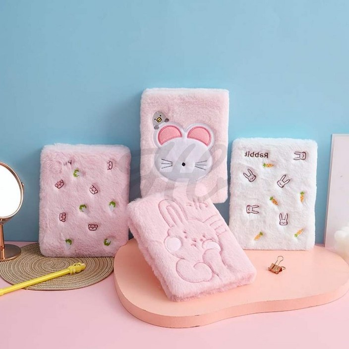 학생 필기용 털커버 다이어리 일기장 메모장 노트 휴대용