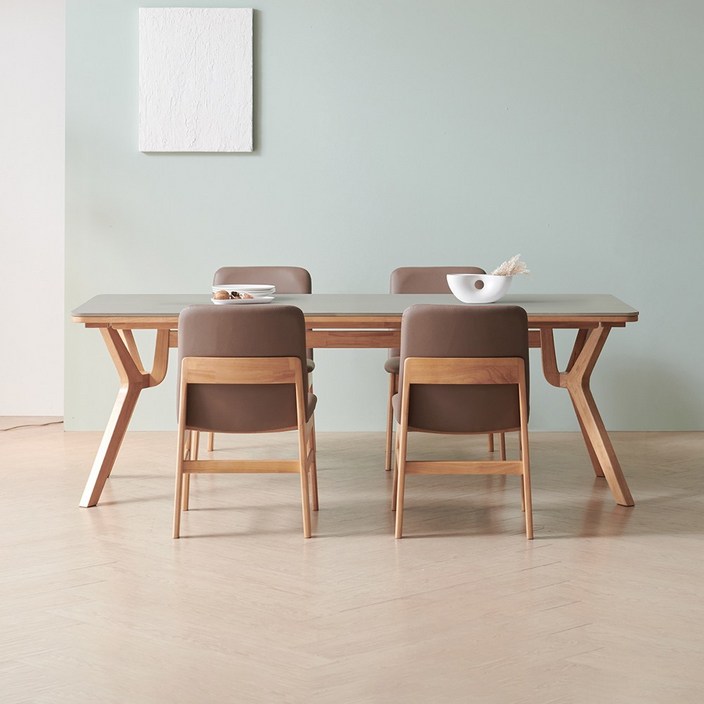 라로퍼니처 리버트 1900 포세린 통 세라믹 패밀리 6인 낮은 식탁 세트