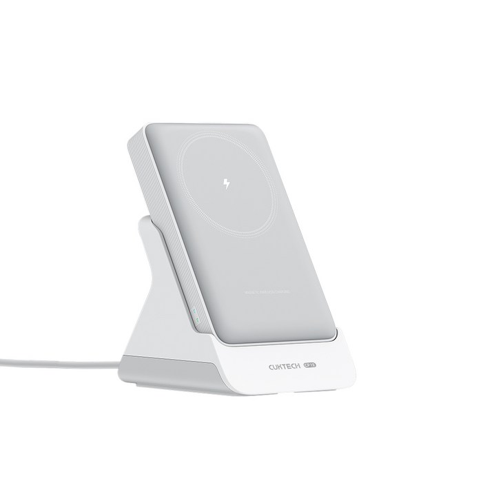 쿡테크 CP12 맥세이프 거치형 2in1 보조배터리 10000mAh 20W 마그네틱 무선 고속충전 보조배터리+무선 거치대/아이폰 12-16 호환