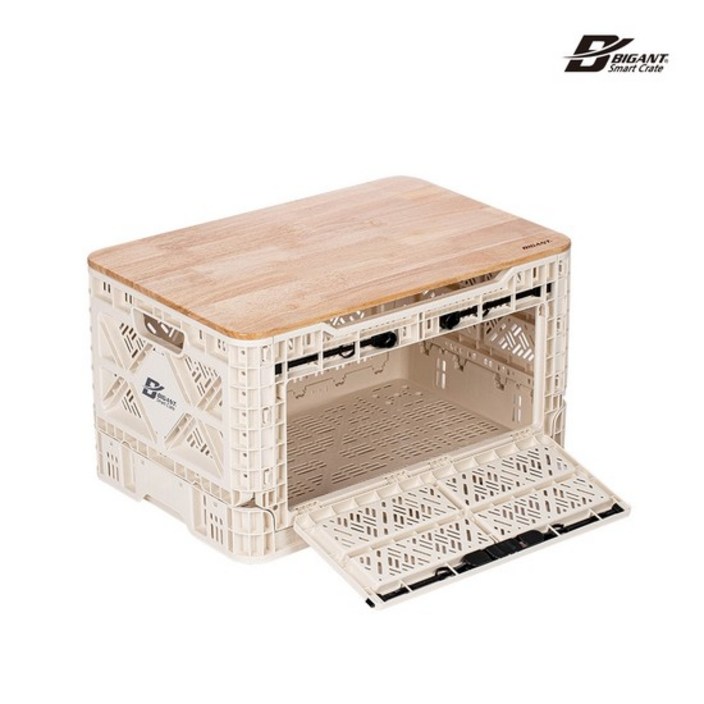 빅앤트 48리터 앞문 오픈형 폴딩박스  원목상판 세트