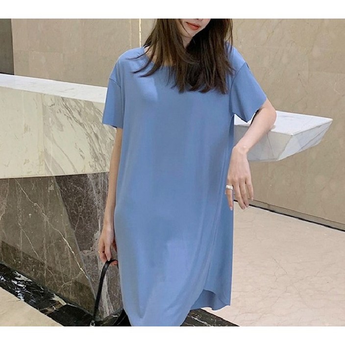 루즈핏원피스 바캉스룩 여름롱원피스 휴양지룩 캐주얼원피스 반팔원피스