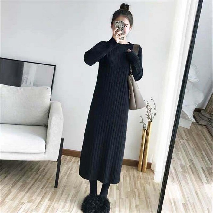 니트롱원피스 인조앙고라 봄가을 홈웨어 박시한 모던