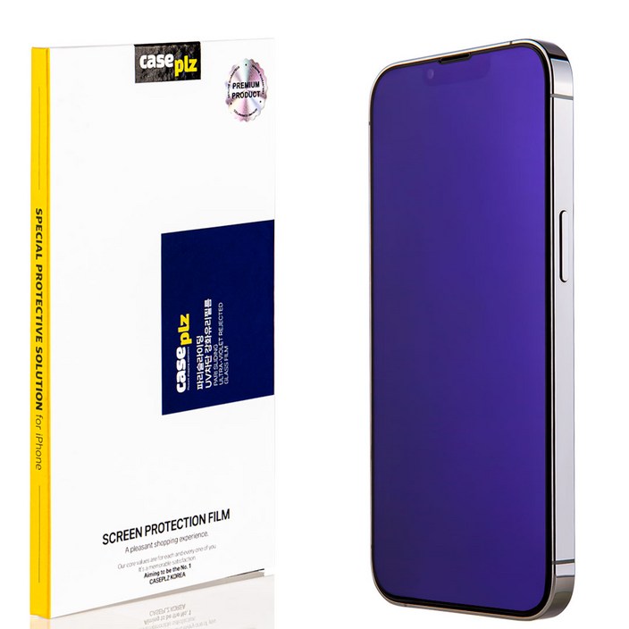 caseplz파리슬라이딩 시력보호 UV 블루라이트 차단 강화유리 휴대폰 액정 보호 필름, 1개