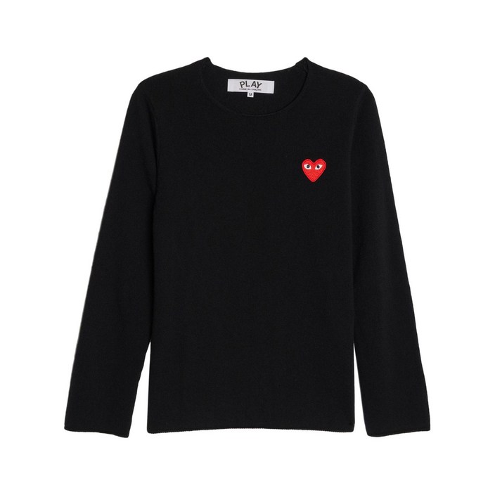 꼼데가르송플레이 로고 패치 스웨터