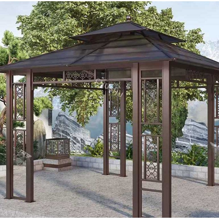 야외 정자 테이블의자 테라스 그늘막 세트, 갈바 코팅 3x3m 기본형