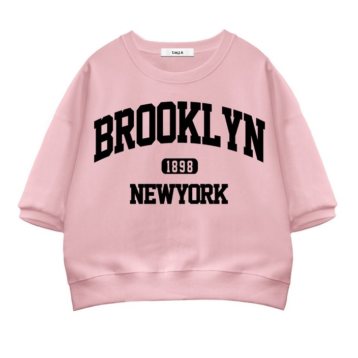 TSF 브룩클린1898 세미오버핏 크롭 반팔 맨투맨