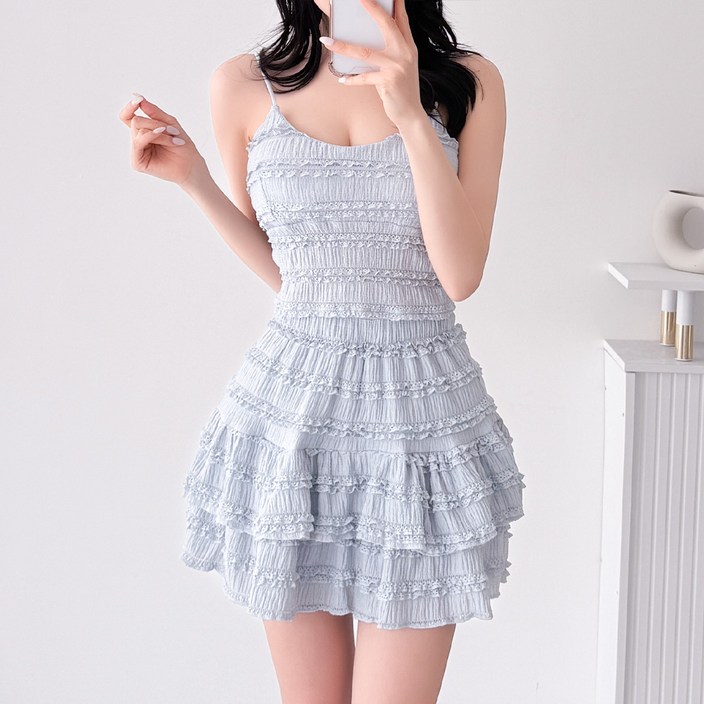 글램디브 딜루쉬 캉캉 스커트 끈나시 크롭티 셋업 AD0570 글램디브 딜루쉬 캉캉 스커트 끈나시 크롭티 셋업 AD0570