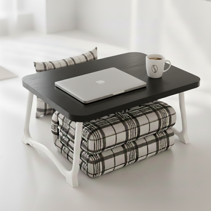 심플홈 튼튼한 접이식 베드 테이블, 블랙